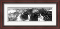 Framed Floodwaters at Iguacu Falls in black and white, Brazil