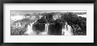 Framed Floodwaters at Iguacu Falls in black and white, Brazil