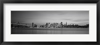 Framed Bay Bridge and San Francisco Bay (black & white)