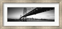 Framed Bay Bridge in black and white, San Francisco Bay, San Francisco, California, USA