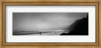 Framed Surfers on the beach, Point Reyes National Seashore, Marin County, California, USA