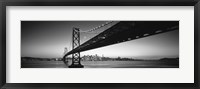 Framed San Francisco Bay Bridge (black & white)