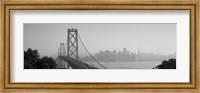 Framed San Francisco Skyline with Bay Bridge (black & white)