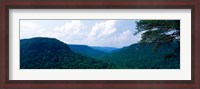 Framed Mountain range, Milligans Overlook Creek Falls State Park, Pikeville, Bledsoe County, Tennessee, USA