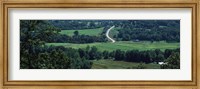 Framed Winding road passing through a landscape, East Central, Missouri, USA