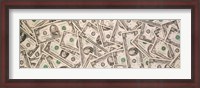Framed Close-up of a pile of US Dollar bills
