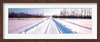 Framed Snowy Road Hokkaido Shari-cho Japan