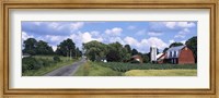 Framed Road passing through a farm, Emmons Road, Tompkins County, Finger Lakes Region, New York State, USA