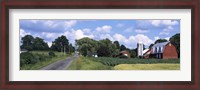 Framed Road passing through a farm, Emmons Road, Tompkins County, Finger Lakes Region, New York State, USA