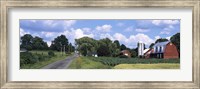 Framed Road passing through a farm, Emmons Road, Tompkins County, Finger Lakes Region, New York State, USA