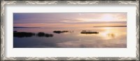 Framed Sunset over a lake, Chequamegon Bay, Lake Superior, Wisconsin, USA