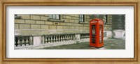 Framed Telephone booth at the roadside, London, England