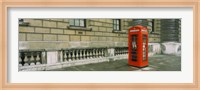 Framed Telephone booth at the roadside, London, England