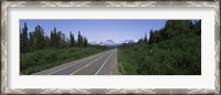 Framed Road passing through a landscape, George Parks Highway, Alaska, USA