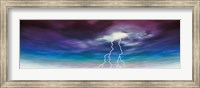Framed Colored stormy sky w/ angry lightning