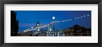 Framed Tower Bridge London England (Nighttime with Lights)