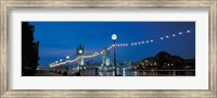 Framed Tower Bridge London England (Nighttime with Lights)