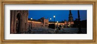 Framed Plaza Espana at Night, Seville Andalucia Spain