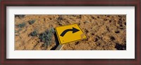 Framed Close-up of an arrow signboard in a desert, Emery County, Utah, USA