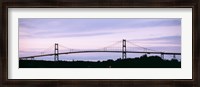 Framed Silhouette of a suspension bridge across a river, Thousand Islands Bridge, St. Lawrence River, New York State, USA