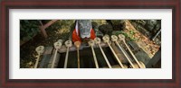 Framed Water ladles in a shrine, Fushimi Inari-Taisha, Fushimi Ward, Kyoto, Kyoto Prefecture, Kinki Region, Honshu, Japan