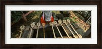 Framed Water ladles in a shrine, Fushimi Inari-Taisha, Fushimi Ward, Kyoto, Kyoto Prefecture, Kinki Region, Honshu, Japan