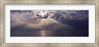 Framed Sunset over the sea, Gulf Of Mexico, Cedar Key, Levy County, Florida, USA