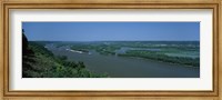 Framed River flowing through a landscape, Mississippi River, Marquette, Prairie Du Chien, Wisconsin-Iowa, USA