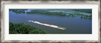 Framed Barge in a river, Mississippi River, Marquette, Prairie Du Chien, Wisconsin-Iowa, USA