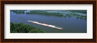 Framed Barge in a river, Mississippi River, Marquette, Prairie Du Chien, Wisconsin-Iowa, USA