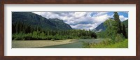 Framed Creek along mountains, McDonald Creek, US Glacier National Park, Montana, USA