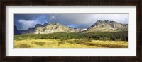 Framed Clouds over mountains, Many Glacier valley, US Glacier National Park, Montana, USA