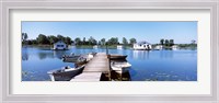 Framed Boathouses in a lake, Lake Erie, Erie, Pennsylvania, USA