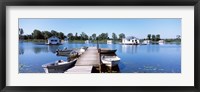 Framed Boathouses in a lake, Lake Erie, Erie, Pennsylvania, USA