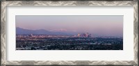 Framed City with mountains in the background, Los Angeles, California, USA