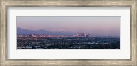 Framed City with mountains in the background, Los Angeles, California, USA