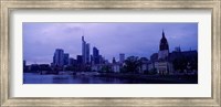 Framed City at the waterfront, Main River, Frankfurt Cathedral, Frankfurt, Hesse, Germany