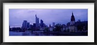 Framed City at the waterfront, Main River, Frankfurt Cathedral, Frankfurt, Hesse, Germany