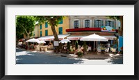 Framed Restaurants during lunch hour along the Rue Du Marche, Riez, Alpes-de-Haute-Provence, Provence-Alpes-Cote d'Azur, France