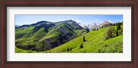 Framed On Slate River Road looking at Mt Owen and Purple Mountain, Crested Butte, Gunnison County, Colorado, USA