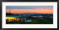 Framed City at Dusk, Baldwin Hills Scenic Overlook, Culver City, Los Angeles County, California, USA