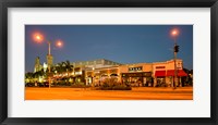 Framed Night scene of Downtown Culver City, Culver City, Los Angeles County, California, USA