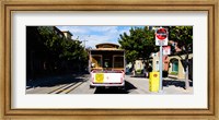 Framed Cable car on a track on the street, San Francisco, San Francisco Bay, California, USA