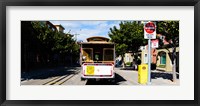 Framed Cable car on a track on the street, San Francisco, San Francisco Bay, California, USA