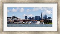 Framed Buildings at the waterfront, Transamerica Pyramid, Coit Tower, Fisherman's Wharf, San Francisco, California, USA