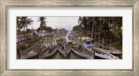 Framed Fishing boats in small village harbor, Madura Island, Indonesia