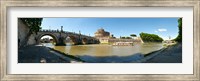 Framed Bridge across a river with mausoleum in the background, Tiber River, Ponte Sant'Angelo, Castel Sant'Angelo, Rome, Lazio, Italy