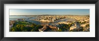 Framed High angle view of a city with port, Marseille, Bouches-du-Rhone, Provence-Alpes-Cote D'Azur, France