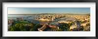 Framed High angle view of a city with port, Marseille, Bouches-du-Rhone, Provence-Alpes-Cote D'Azur, France