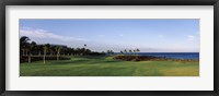 Framed Waikoloa Golf Course at the coast, Waikoloa, Hawaii, USA